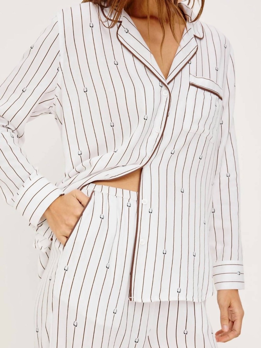 Rails Women's Luna Pajama Set Striped Lucky Horseshoes Size XS